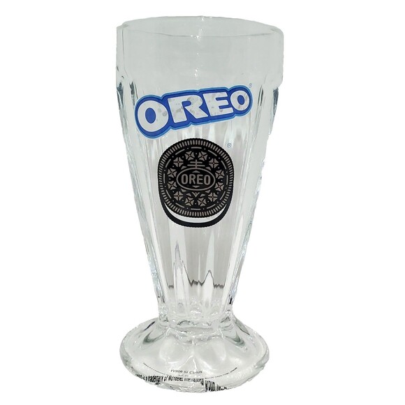 Oreo Cookie Ice Cream Milkshake Glass 7" Tall – Dessert Drinkware Retro - Picture 1 of 8
